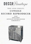 For sale Decca Panatrope antique / vintage true high fidelity console record reproducer / gramophone / turntable with triple-speed automatic record-changer Garrard RC111, wooden case. Made in Great Britain (GT Britain), United Kingdom (UK, England, London) / Made in England in 1930th years by Decca Records. The excellent and very interesting vintage antique interior attribute of the classical style restaurants and cafes.